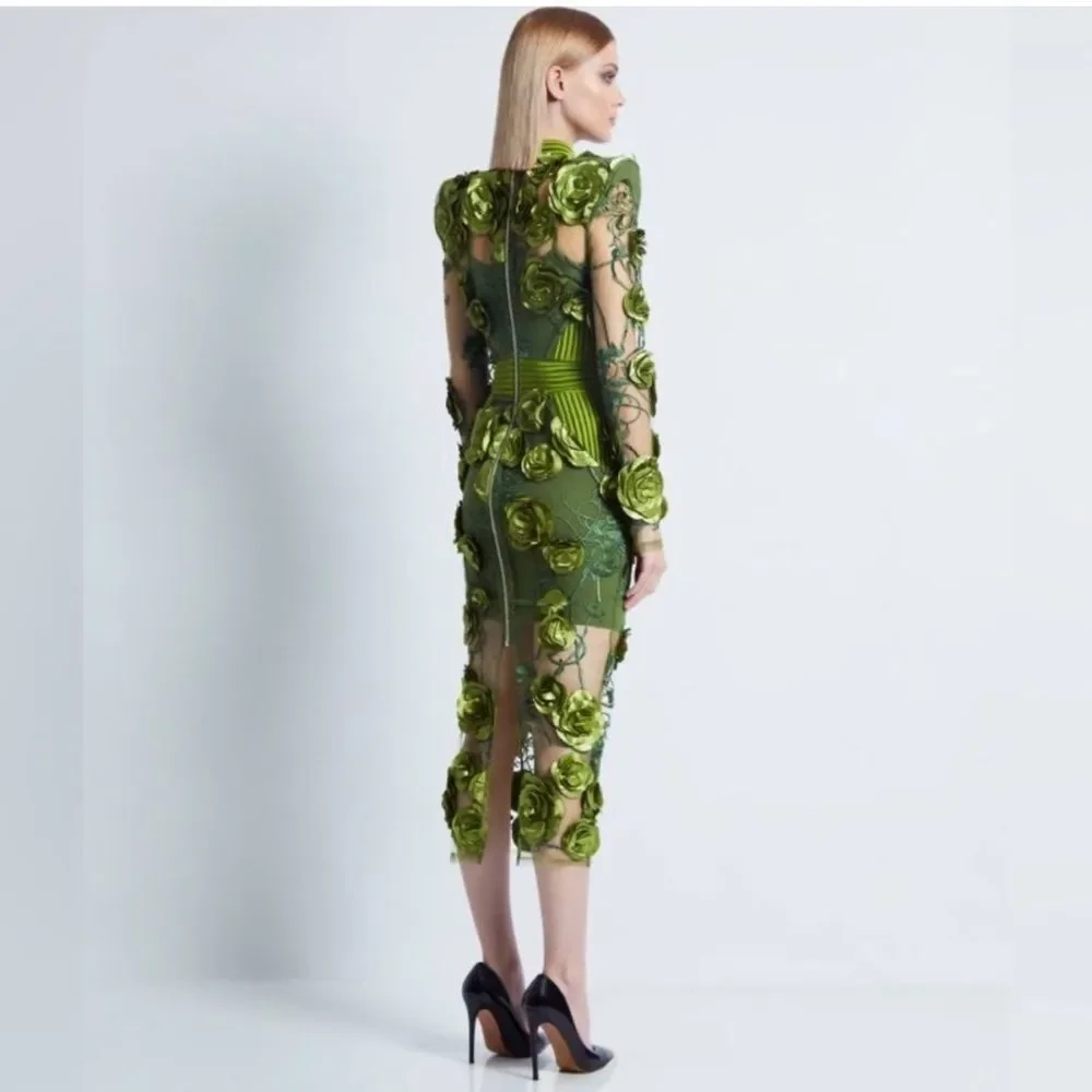 Zhivago Battle Lines Floral-Embellished Vendetta Dress size 6 - Picture 2 of 14